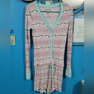 Aeropostale Multicolor Patterned Sleep Romper